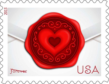 100 Red Wax Seal Love Letter Stamps Forever Letter Writing Love Postage for Mailing